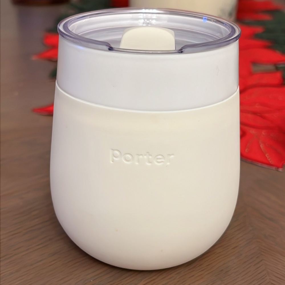 W&P PORTER White Insulated glass Ceramic coated stainless steel 11 oz. NEW - Picture 6 of 7